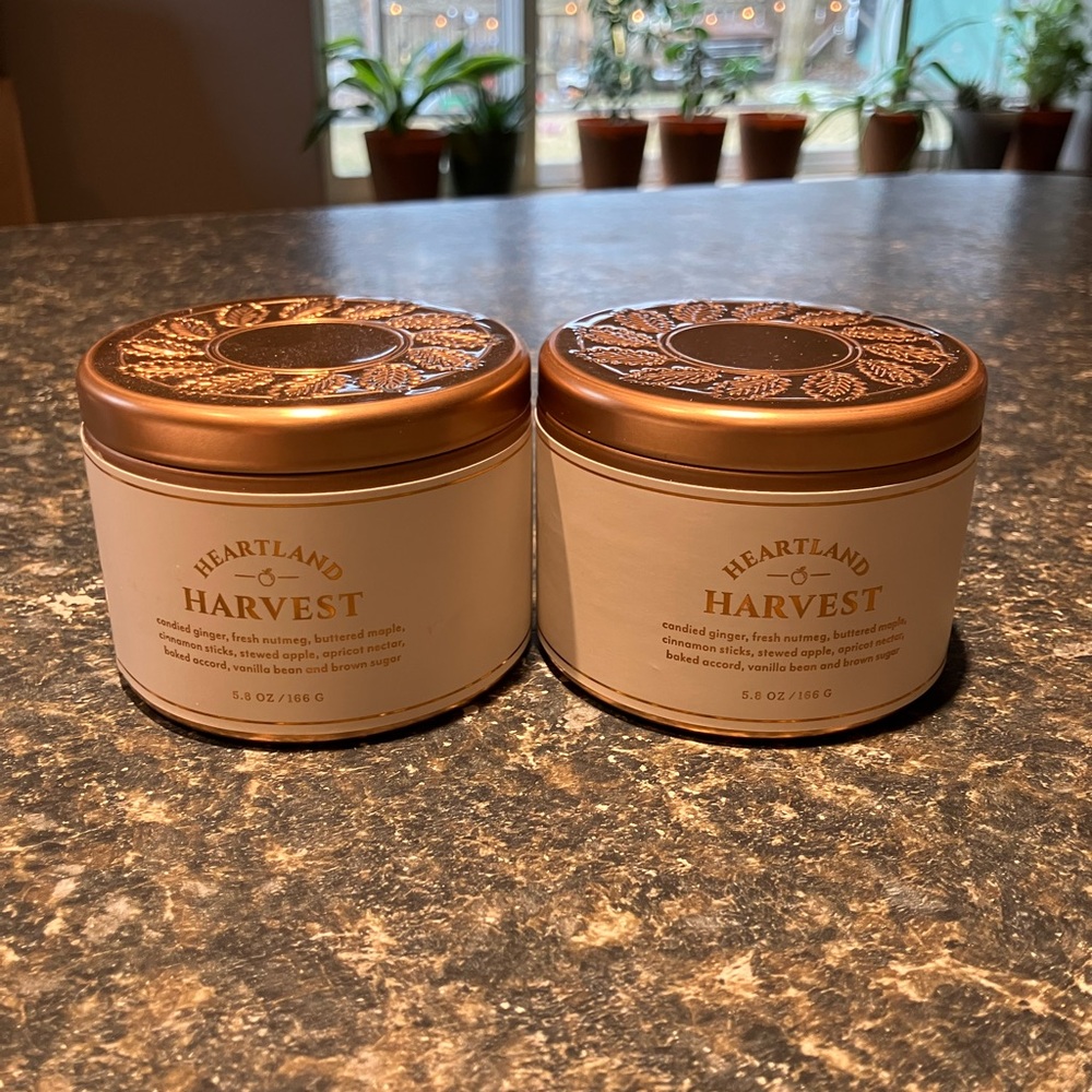 2 Heartland Harvest Scented Candles 5.8 Oz Fall